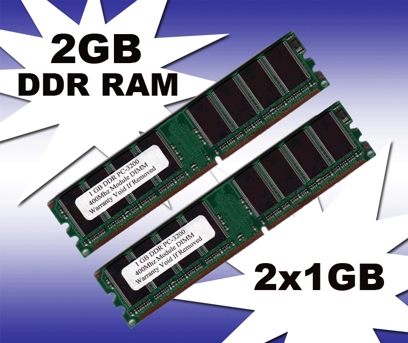 2x1GB PC3200 400Mhz DDR RAM